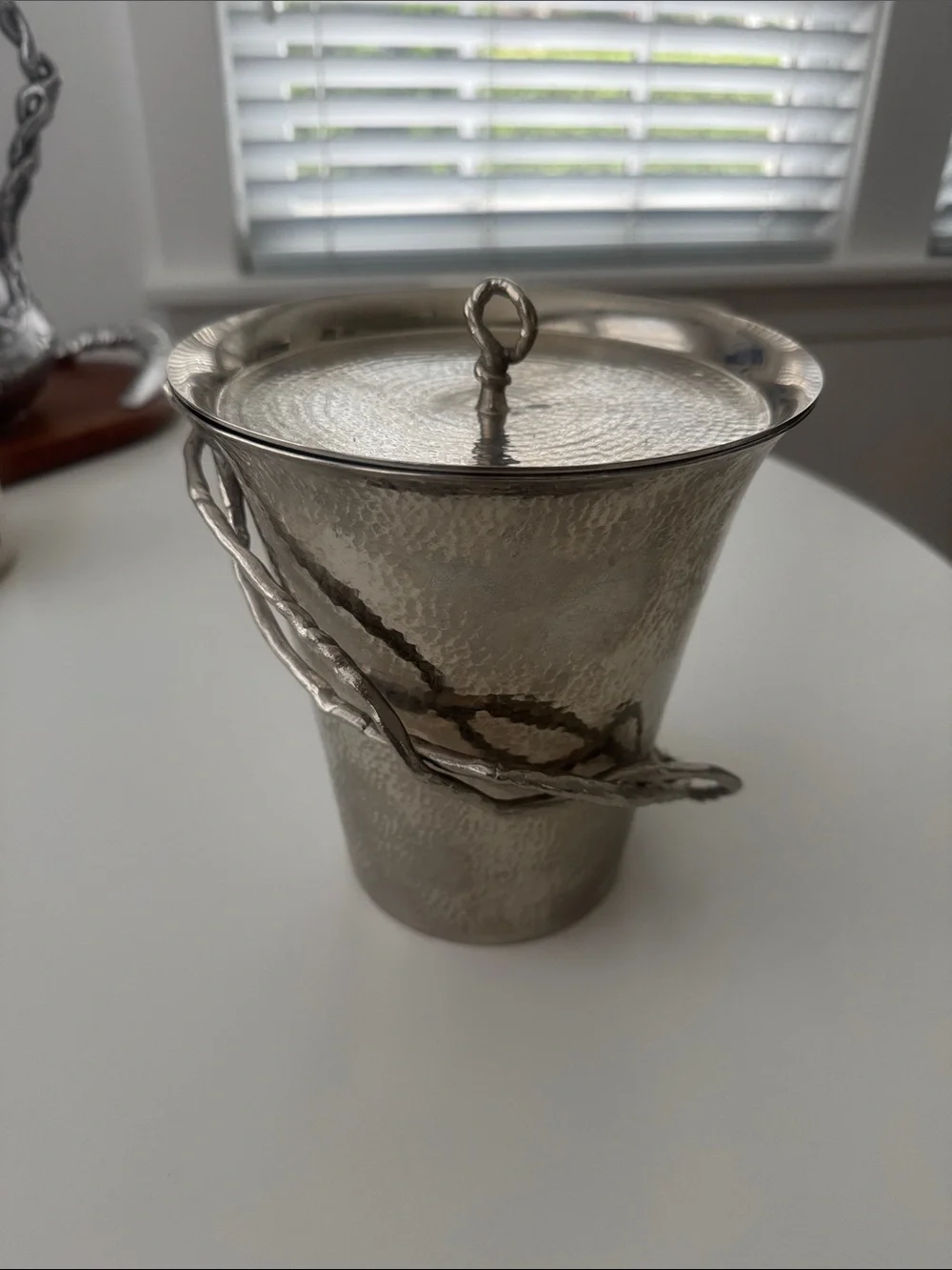 Michael Aram - Hammered Silver-Tone Decorative Ice Bucket with Twisted Handle